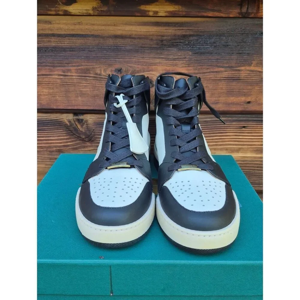 Buscemi High-Top Lace-Up Sneakers Black White Size 8